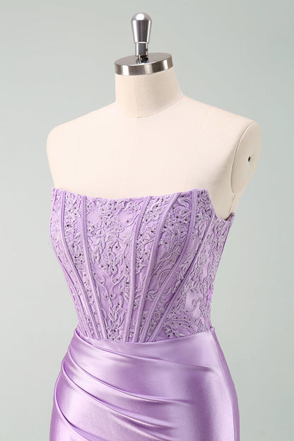 Sparkly Purple Strapless Bodycon Short Homecoming Dress