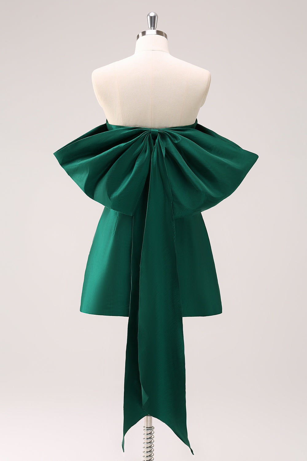 Dark Green Strapless A Line Short Homecoming Dress with Bow