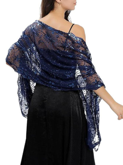 Women's Delicated Star Moon Embroidery Retro Shawl Wedding Wraps