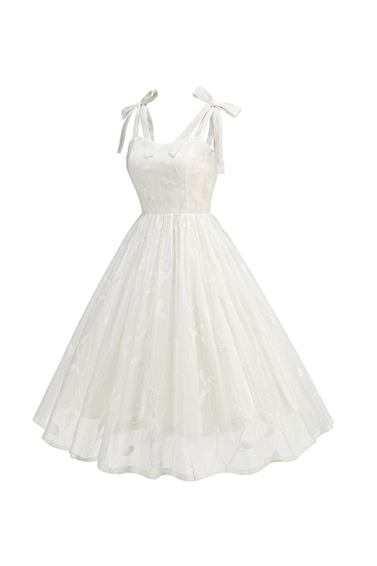 A Line Spaghetti Straps Pleated White Short Cocktail Dress