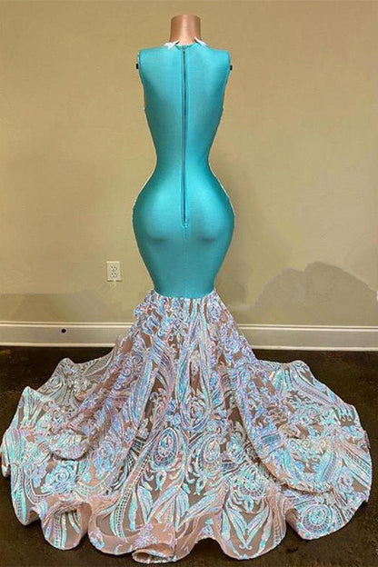 Gorgeous Sleeveless Lace Mermaid Prom Dress Long PD0579