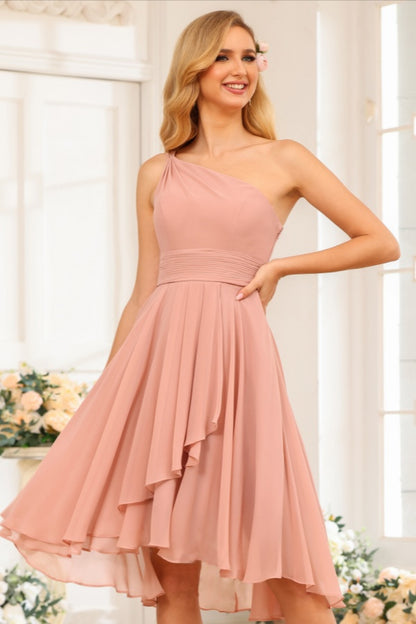 Elegant One shoulder Homecoming Dress Sleeveless Prom Dress YJ195