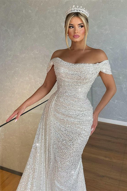 Gorgeous Off-The-Shoulder Strapless Mermaid Prom Dress With Sequins PD0818