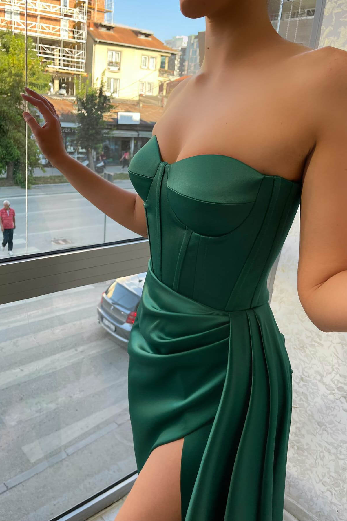 Amazing Emerald Green Sweetheart Long Mermaid Prom Dress With Slit ED0422