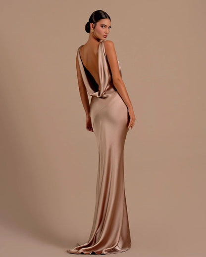 Elegant Champagne Sliming Prom Dress Long Mermaid Dress YB0045