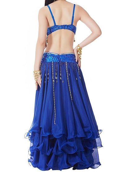 Belly Dance Coin Beading Sequin Women's Training Performance