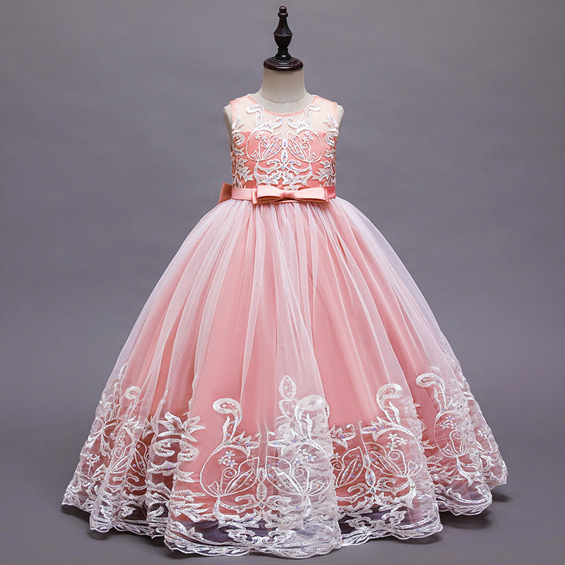 A-Line/Princess Scoop Neck Sleeveless Tulle Flower Girl Dress with Lace Appliques & Bow