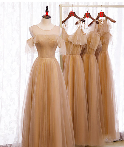 High quality A line tulle long prom dress bridesmaid dress  8370