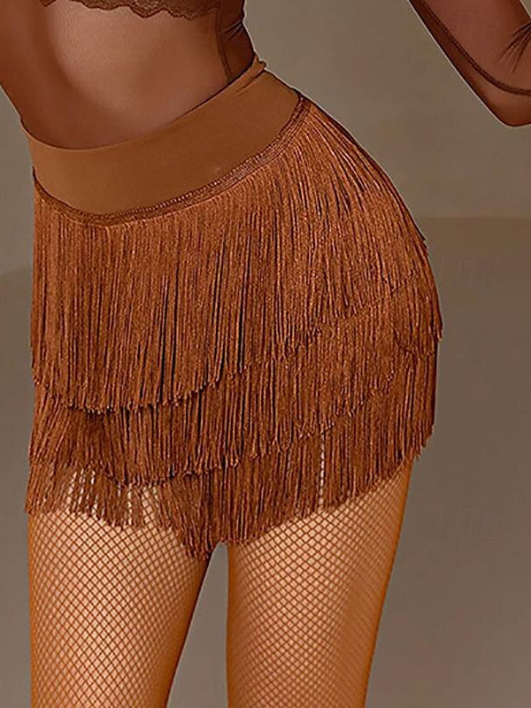 Latin Dance Ballroom Dance Skirts Pure Color Women's Performance Trainin High Milk Fiber