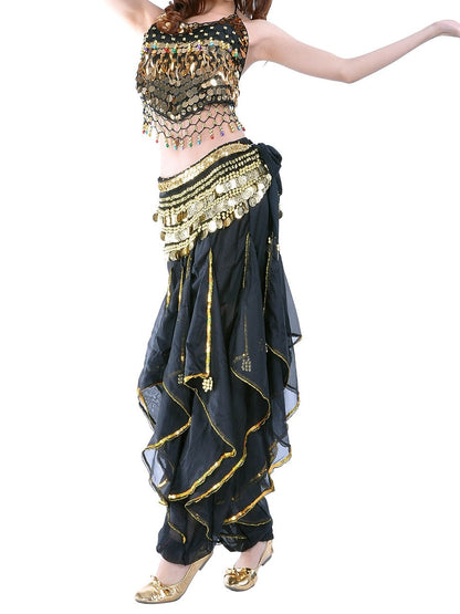 Belly Dance Sleeveless Top Coin Beading Sequin Women's Performance With Beading & Sequin & Coin