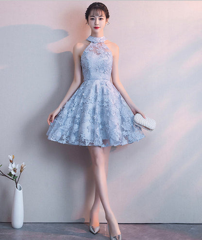 Cute tulle lace short prom dress party dress  8415