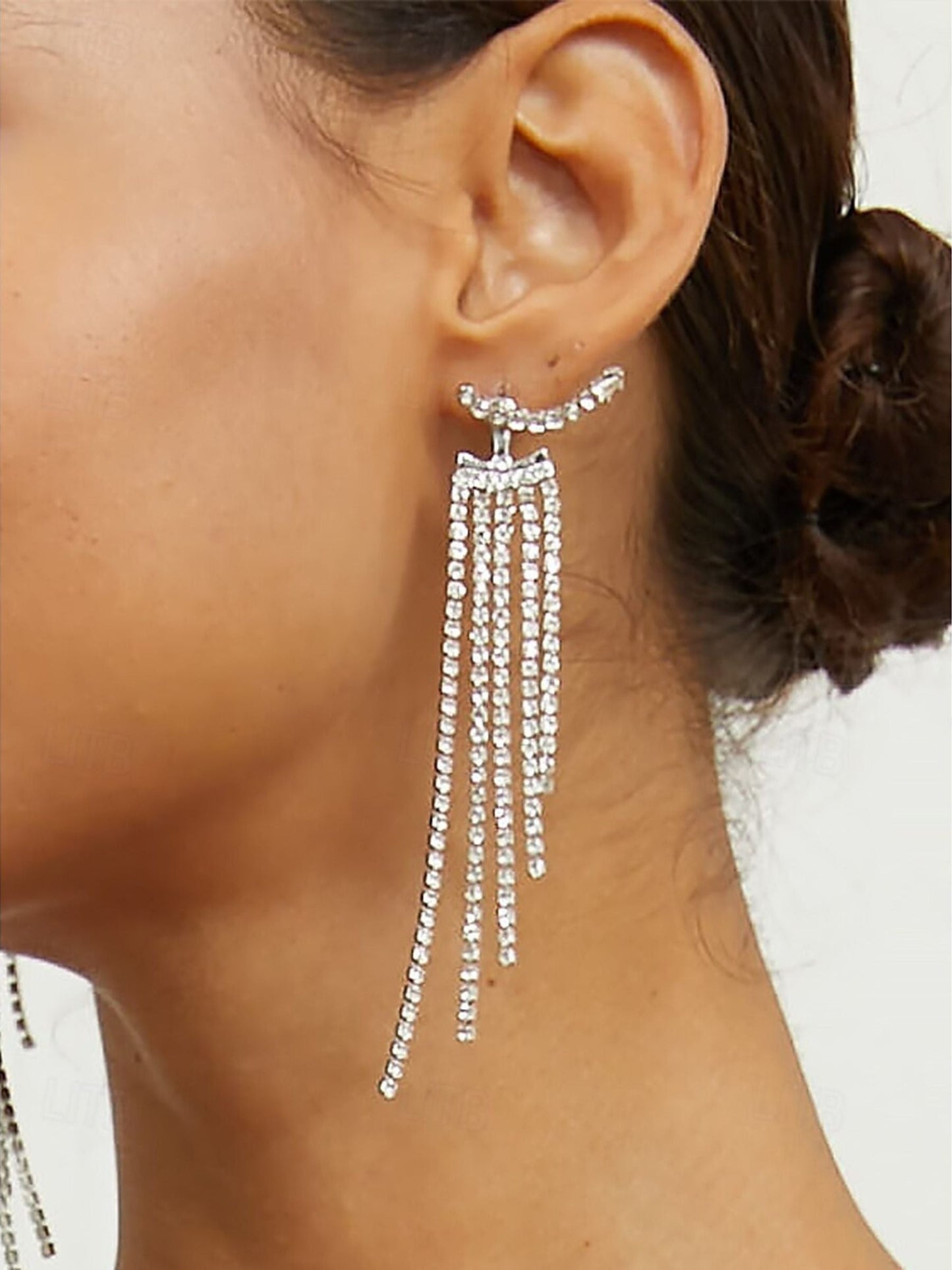 Elegant Luxury Exquisite Tassel Crystal Long Earrings