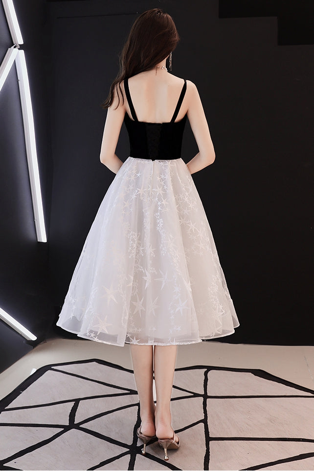 Black and white short prom dress homecoming dress  8360