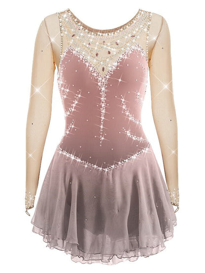 Figure Skating Women's Girls' Sleeveless Training Practice Sparkly Ice Skating Dress