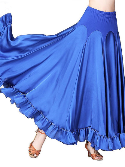 Ballroom Dance Skirts Ruffles Women's Performance High Polyester