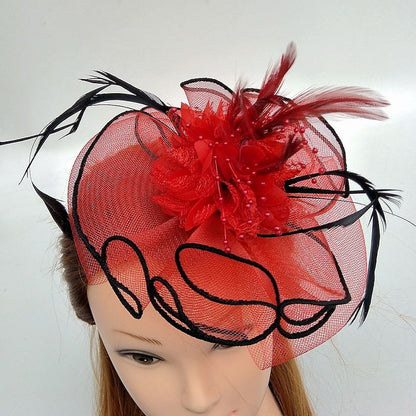 Special Occasion Fascinators Net Wedding  Hats Flower Headpiece & Beading