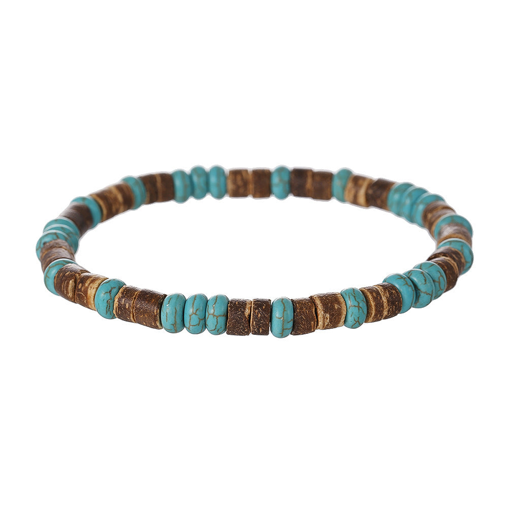 Men's Minimalist Turquoise Wooden Beads Trendy Funky Premium Bracelet Accessories