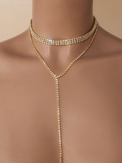 Classical Elegant Rhinestone Fine Choker Necklace