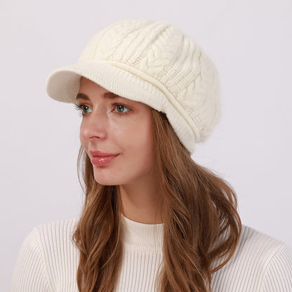 1 PC Women's Slouchy Home Daily Holiday Solid Color Knit Casual Nordic Style Daily Beret Hat