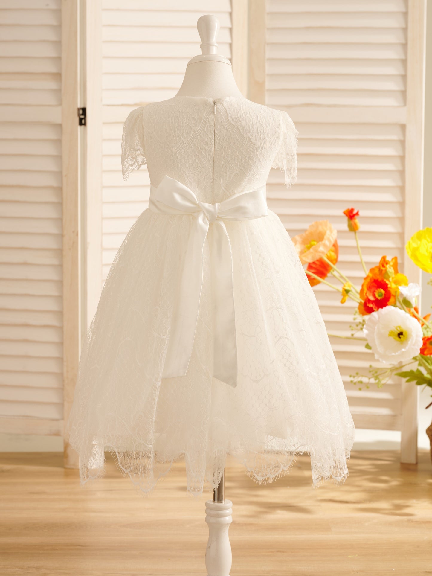 Lace Ivory First Communion Flower Girl Dress