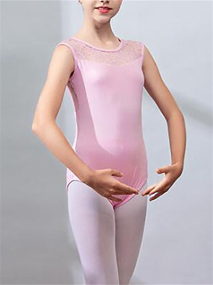 Kids' Dancewear Ballet Sleeveless Lace Split Joint Girls' Performance Spandex