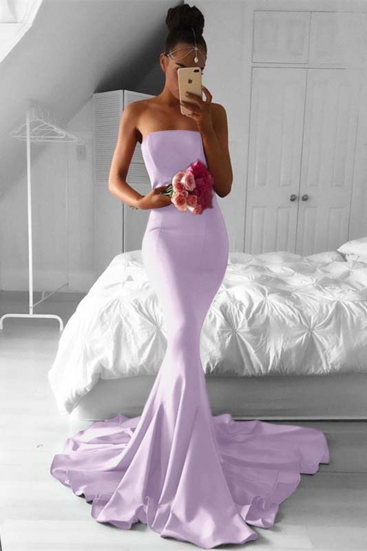 Pink Strapless Mermaid Prom Dress PD0641