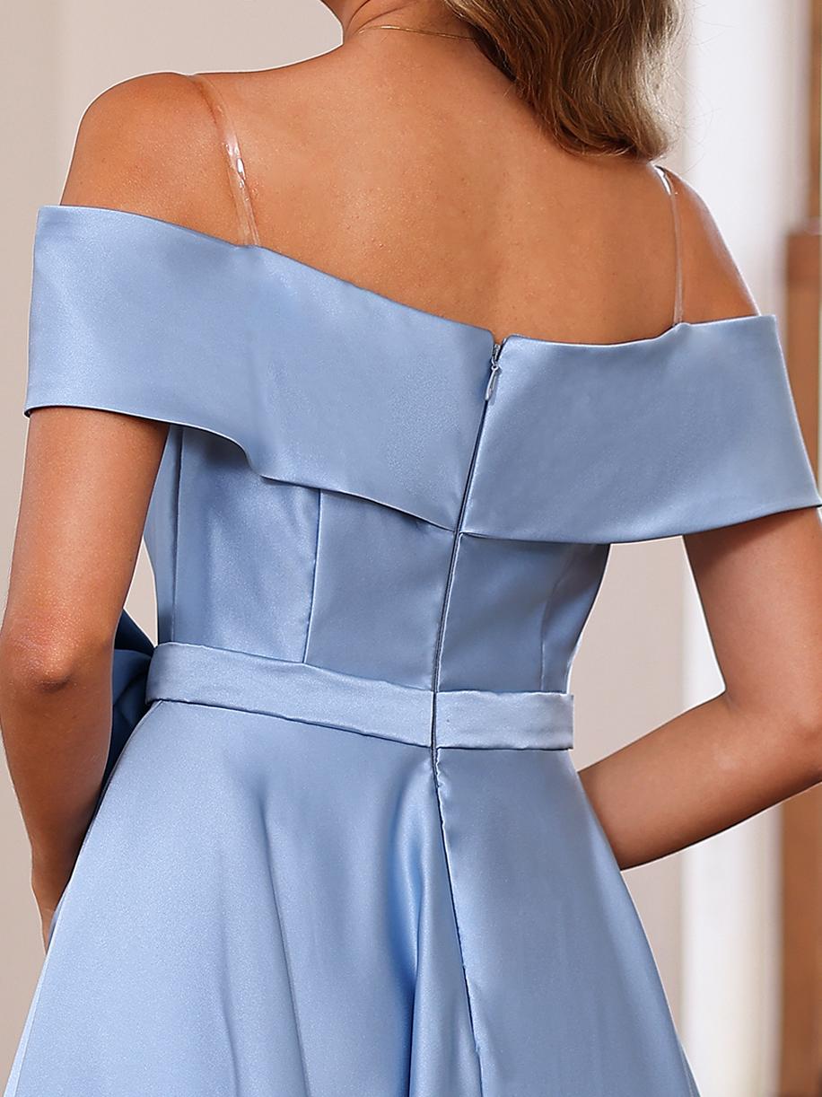 A-Line/Princess Off-the-Shoulder Sleeveless Ankle-Length Mother of the Bride Dresses with Pockets