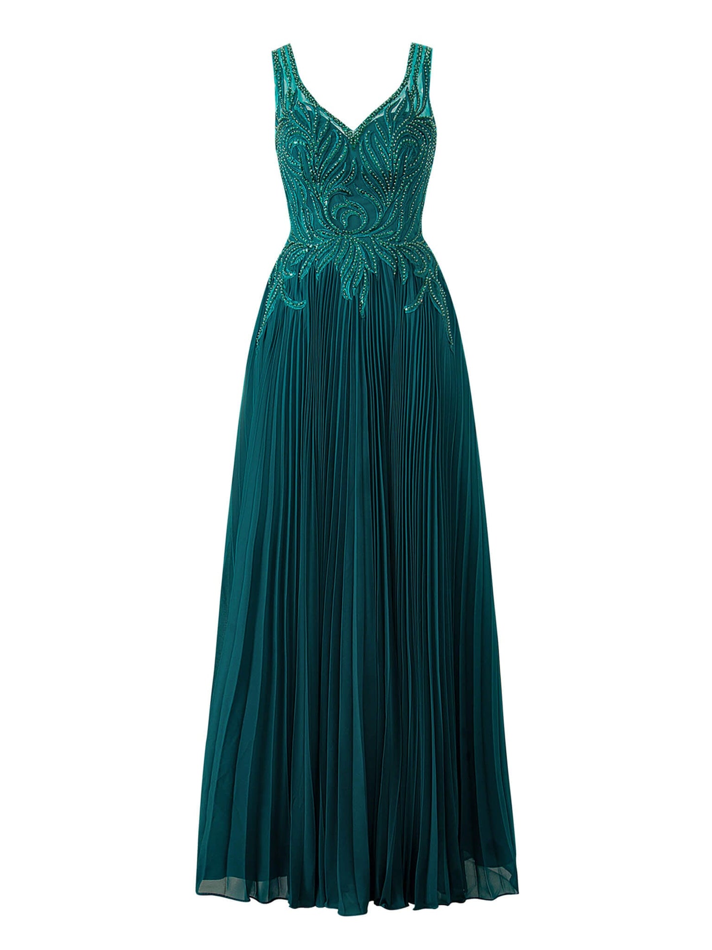 Abigail Dark Green | A-line V-neck Chiffon Prom Dress