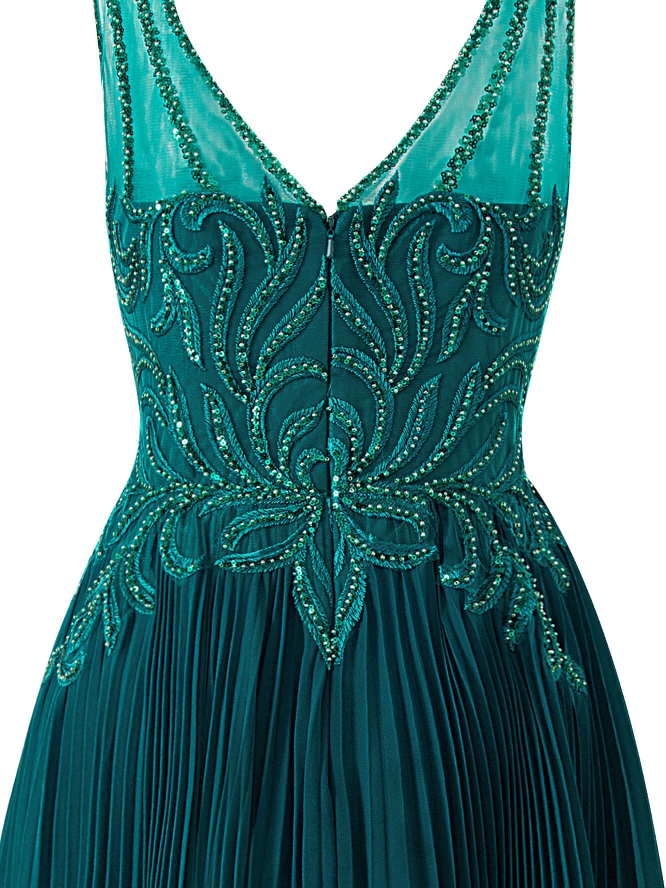 Abigail Dark Green | A-line V-neck Chiffon Prom Dress