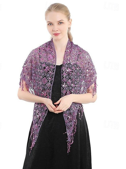 Women's Wedding Bridal Sleeveless Wrap/Shawls With Pure Color,Paillette & Splicing