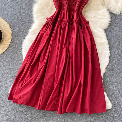 Red A Line Short Dress Fashion Girl Dress  10818