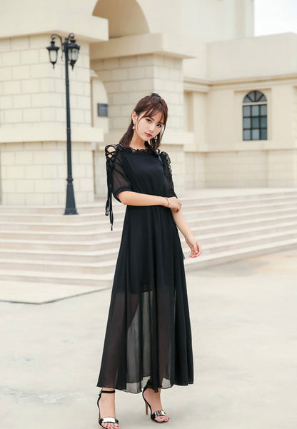 Cute chiffon A line girl dress summer dress  1187