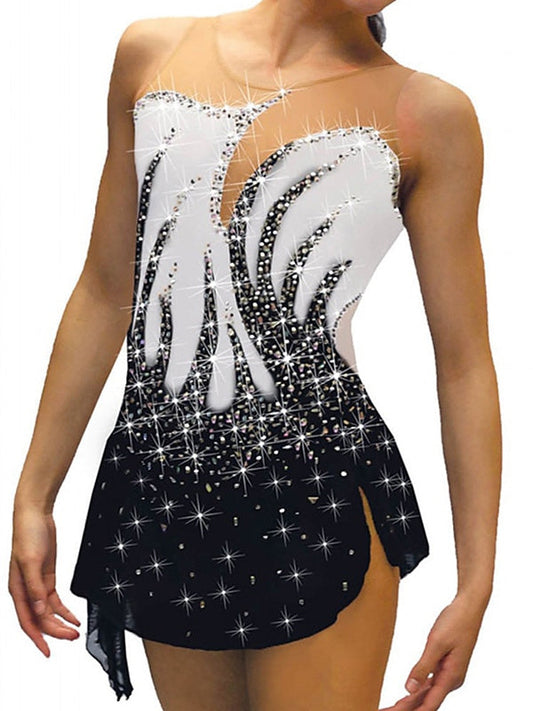 Figure Skating Women's Girls' Training Practice Sleeveless Ice Skating Dress