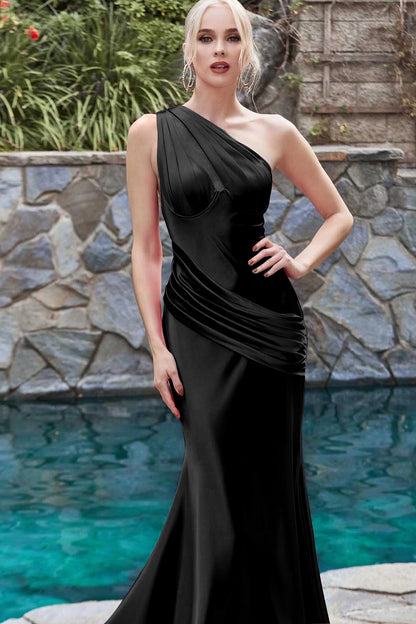 Elegant One Shoulder Sleeveless Mermaid Prom Dress On Sale ED0306