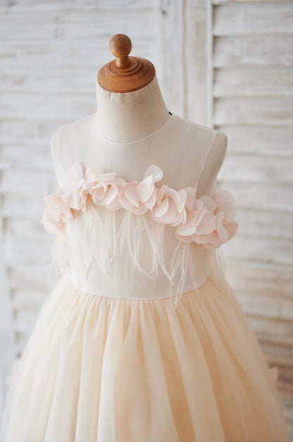 Ball-Gown/Princess Tulle Knee-length Flower Girl Dress