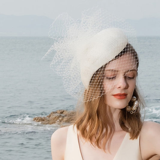 Fascinators Linen Wedding With Flowers Headpiece