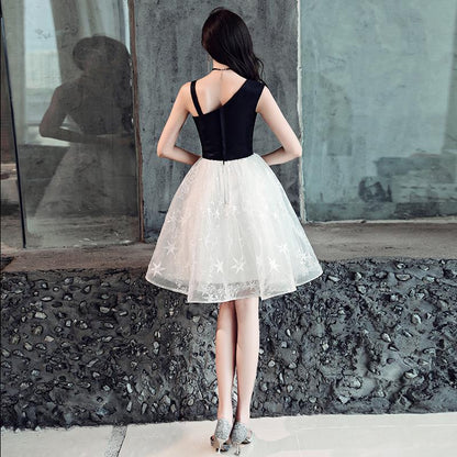 Black and white short prom dress homecoming dress  8360