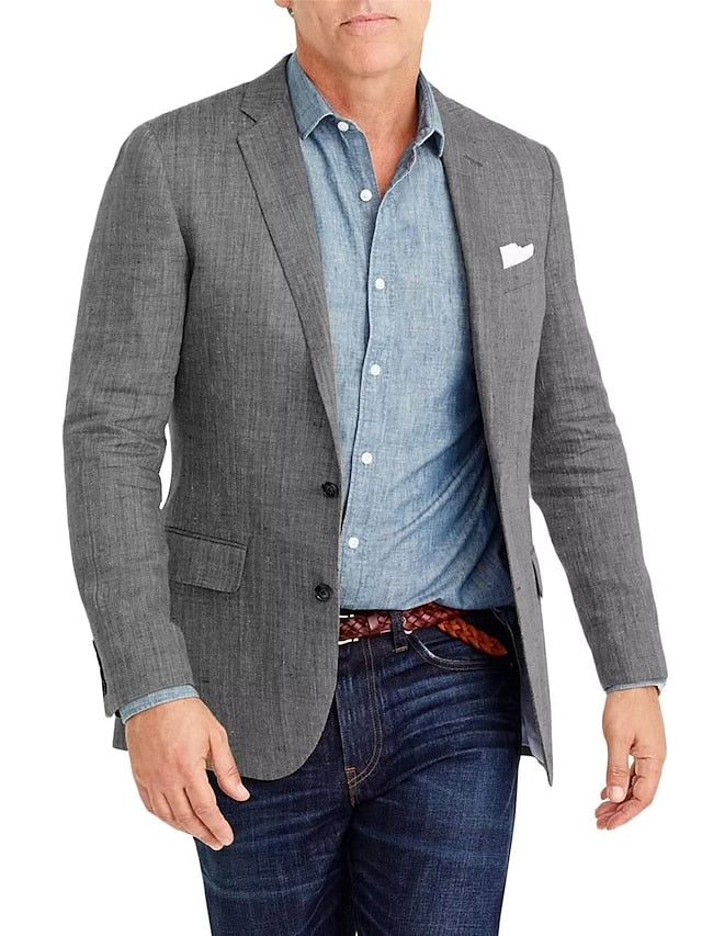 Men's Tailored Fit Single Breasted Two-buttons Blazer Jacket