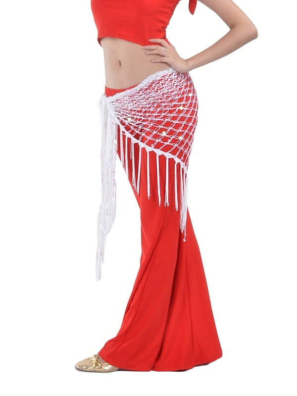 Belly Dance Hip Scarf Tassel Women's Training Chinlon