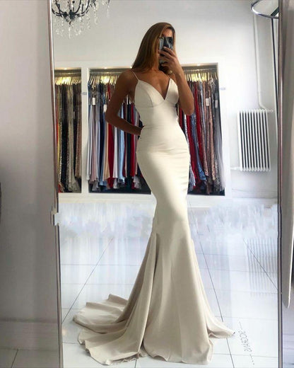 edgynewlook Spaghetti-Straps Mermaid Prom Dress