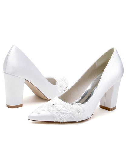 Women's Rhinestone Stiletto Heel Pointed Toe Wedding Shoes