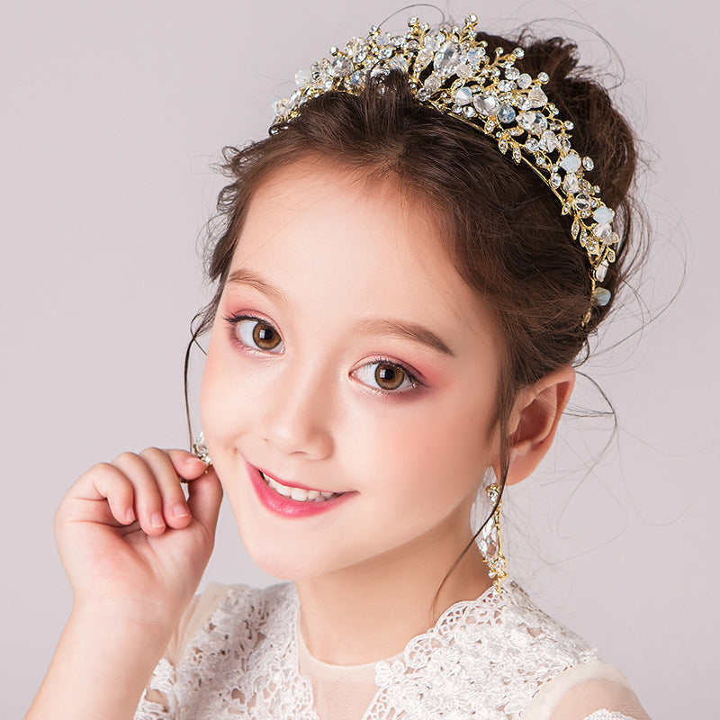 Retro Children's Rhinestone Princess Crown Headpiece Accessories