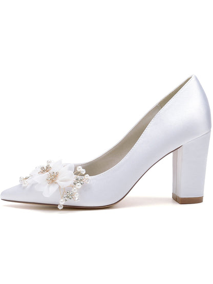 Women's Rhinestone Pointed Toe High Heel Bridesmaid Shoes