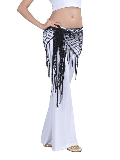 Belly Dance Hip Scarf Tassel Women's Training Chinlon