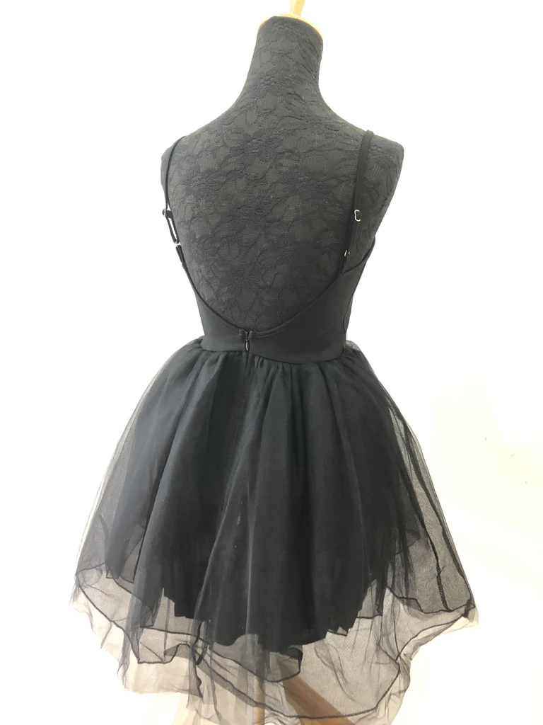 Sexy Tulle Straps Little Black Dress, Mini Women Dress gh499