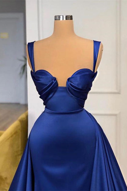 Royal Blue Mermaid Prom Dress With Detachable Train PD0204