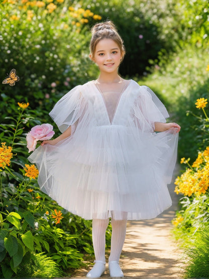 Enchanted Garden Fairy Elegant Tulle Toddler Flower Girl Dress