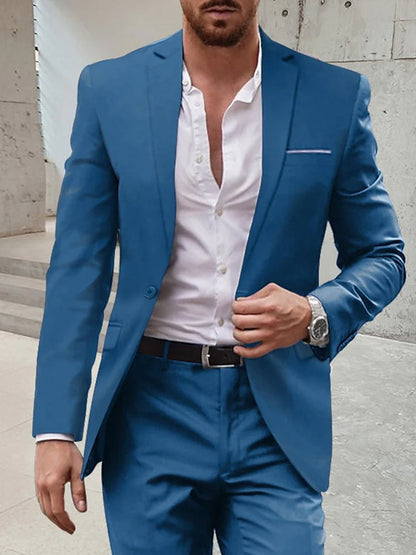 Men's Tailored Fit Single Breasted One-button 2 Pieces Wedding Suits