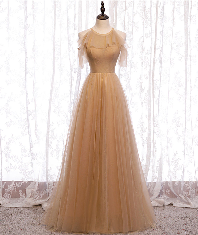 High quality A line tulle long prom dress bridesmaid dress  8370