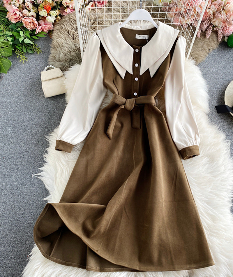 Cute long sleeve dress fashion girl dress  980